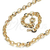 Collar y Pulsera 06.378.0003 Oro Laminado, Diseño de Rolo, Pulido, Tono Dorado