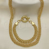 Collar y Pulsera 06.145.0001 Oro Laminado, Pulido, Tono Dorado