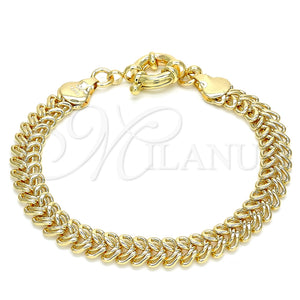 Pulsera Básica 03.145.0009.08 Oro Laminado, Pulido, Tono Dorado (08 MM Thickness, 8 Inches Length)
