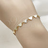 Pulsera Elegante 03.145.0010.06 Oro Laminado, Diseño de Corazón, Pulido, Tono Dorado (Grosor 05 MM, 6 Pulgadas de Largo)