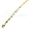 Pulsera Elegante 03.145.0010.06 Oro Laminado, Diseño de Corazón, Pulido, Tono Dorado (Grosor 05 MM, 6 Pulgadas de Largo)