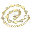 Pulsera Elegante 03.145.0010.06 Oro Laminado, Diseño de Corazón, Pulido, Tono Dorado (Grosor 05 MM, 6 Pulgadas de Largo)