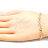 Pulsera Elegante 03.145.0011.08 Oro Laminado, Diseño de Corazón, Pulido, Tono Dorado (05 MM Thickness, 8 Inches Length)