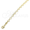 Pulsera Elegante 03.145.0011.08 Oro Laminado, Diseño de Corazón, Pulido, Tono Dorado (05 MM Thickness, 8 Inches Length)