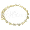 Pulsera Elegante 03.145.0013.08 Oro Laminado, Diseño de Mariposa, Pulido, Tono Dorado (06 MM Thickness, 8 Inches Length)