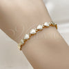 Pulsera Elegante 03.145.0014.06 Oro Laminado, Diseño de Corazón, Pulido, Tono Dorado (Grosor 06 MM, 6 Pulgadas de Largo)