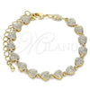 Pulsera Elegante 03.145.0014.06 Oro Laminado, Diseño de Corazón, Pulido, Tono Dorado (06 MM Thickness, 6 Inches Length)