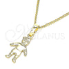 Collares con Dije 04.213.0194.20 Oro Laminado, Diseño de Niñito Pequeño, Pulido, Tono Dorado (Grosor 01 MM, 20 Pulgadas de Largo)