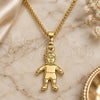 Collares con Dije 04.213.0194.20 Oro Laminado, Diseño de Niñito Pequeño, Pulido, Tono Dorado (Grosor 01 MM, 20 Pulgadas de Largo)
