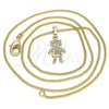 Collares con Dije 04.213.0195.20 Oro Laminado, Diseño de Niñita Pequeña, Pulido, Tono Dorado (01 MM Thickness, 20 Inches Length)