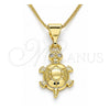 Collares con Dije 04.253.0011.20 Oro Laminado, Diseño de Tetera, con Micro Pave Blanca, Pulido, Tono Dorado (Grosor 01 MM, 20 Pulgadas de Largo)