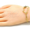 Pulsera Elegante 03.341.0069.07 Oro Laminado, Diseño de Corazón, con Blanca Micro Pave, Pulido, Tono Dorado (04 MM Thickness, 7 Inches Length)