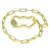 Pulsera Elegante 03.341.0069.07 Oro Laminado, Diseño de Corazón, con Blanca Micro Pave, Pulido, Tono Dorado (04 MM Thickness, 7 Inches Length)