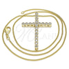 Collares con Dije 04.284.0025.18 Oro Laminado, Diseño de Cruz, con Blanca Zirconia Cubica, Pulido, Tono Dorado (01 MM Thickness, 18 Inches Length)