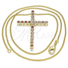 Collares con Dije 04.284.0025.1.20 Oro Laminado, Diseño de Cruz, con Zirconia Cubica Granate, Pulido, Tono Dorado (Grosor 01 MM, 20 Pulgadas de Largo)