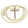 Collares con Dije 04.284.0026.1.20 Oro Laminado, Diseño de Cruz, con Granate Zirconia Cubica, Pulido, Tono Dorado (01 MM Thickness, 20 Inches Length)
