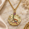 Collares con Dije 04.341.0063.20 Oro Laminado, Diseño de Serpiente y Estrella, con Micro Pave Multicolor, Pulido, Tono Dorado (Grosor 02 MM, 20 Pulgadas de Largo)