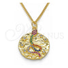 Collares con Dije 04.341.0063.20 Oro Laminado, Diseño de Serpiente y Estrella, con Micro Pave Multicolor, Pulido, Tono Dorado (Grosor 02 MM, 20 Pulgadas de Largo)