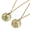 Collares con Dije 04.341.0063.20 Oro Laminado, Diseño de Serpiente y Estrella, con Micro Pave Multicolor, Pulido, Tono Dorado (Grosor 02 MM, 20 Pulgadas de Largo)