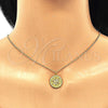 Collares con Dije 04.341.0064.20 Oro Laminado, Diseño de Ojo Griego, con Multicolor Micro Pave, Pulido, Tono Dorado (02 MM Thickness, 20 Inches Length)