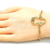 Pulsera Elegante 03.341.0074.07 Oro Laminado, Diseño de Niñita Pequeña, con Blanca Micro Pave, Pulido, Tono Dorado (04 MM Thickness, 7 Inches Length)