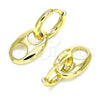 Argolla Huggie 02.341.0050.12 Oro Laminado, Diseño de Puff Mariner, Pulido, Tono Dorado