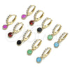 Argolla Huggie 02.213.0044.7 Oro Laminado, con Granate and Blanca Zirconia Cubica, Pulido, Tono Dorado