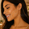 Arete Dormilona 02.09.0204 Oro Laminado, Diseño de Osito, con Rosado Zirconia Cubica, Pulido, Tono Dorado