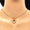 Juego de Arete y Dije de Adulto 10.379.0002 Oro Laminado, Diseño de Búho, con Negro and Blanca Cristal, Pulido, Tono Dorado