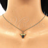 Juego de Arete y Dije de Adulto 10.379.0003 Oro Laminado, Diseño de Abeja, con Negro Cristal, Pulido, Tono Dorado