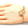 Pulsera Elegante 03.341.0078.07 Oro Laminado, Diseño de Elefante, con Blanca Micro Pave, Pulido, Tono Dorado (04 MM Thickness, 7 Inches Length)