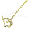 Pulsera Elegante 03.341.0078.07 Oro Laminado, Diseño de Elefante, con Blanca Micro Pave, Pulido, Tono Dorado (04 MM Thickness, 7 Inches Length)