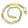 Pulsera Básica 04.319.0004.08 Oro Laminado, Diseño de Figaro, Pulido, Tono Dorado (04 MM Thickness, 8 Inches Length)