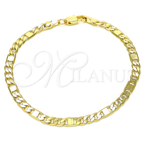 Pulsera Básica 04.319.0004.08 Oro Laminado, Diseño de Figaro, Pulido, Tono Dorado (04 MM Thickness, 8 Inches Length)