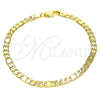 Pulsera Básica 04.319.0004.08 Oro Laminado, Diseño de Figaro, Pulido, Tono Dorado (04 MM Thickness, 8 Inches Length)
