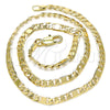 Gargantilla Basica 04.319.0004.16 Oro Laminado, Diseño de Figaro, Pulido, Tono Dorado (04 MM Thickness, 16 Inches Length)