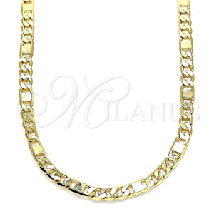 Gargantilla Basica 04.319.0004.16 Oro Laminado, Diseño de Figaro, Pulido, Tono Dorado (04 MM Thickness, 16 Inches Length)