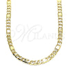 Gargantilla Basica 04.319.0004.16 Oro Laminado, Diseño de Figaro, Pulido, Tono Dorado (04 MM Thickness, 16 Inches Length)