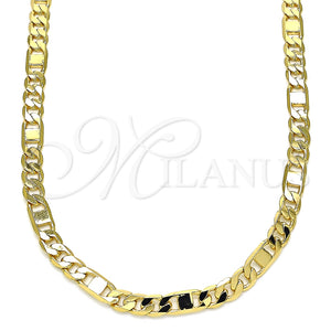 Gargantilla Basica 04.319.0004.18 Oro Laminado, Diseño de Figaro, Pulido, Tono Dorado (04 MM Thickness, 18 Inches Length)