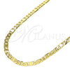 Gargantilla Basica 04.319.0004.20 Oro Laminado, Diseño de Figaro, Pulido, Tono Dorado (04 MM Thickness, 20 Inches Length)