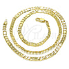 Gargantilla Basica 04.319.0004.22 Oro Laminado, Diseño de Figaro, Pulido, Tono Dorado (04 MM Thickness, 22 Inches Length)