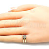 Anillo Infantil 01.233.0012 Oro Laminado, Diseño de Flor, con Blanca Micro Pave, Pulido, Tono Dorado (One size fits all)