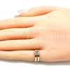 Anillo Infantil 01.233.0013 Oro Laminado, con Blanca Micro Pave, Pulido, Tono Dorado (One size fits all)