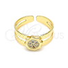 Anillo Infantil 01.233.0013 Oro Laminado, con Blanca Micro Pave, Pulido, Tono Dorado (One size fits all)