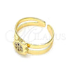 Anillo Infantil 01.233.0013 Oro Laminado, con Blanca Micro Pave, Pulido, Tono Dorado (One size fits all)