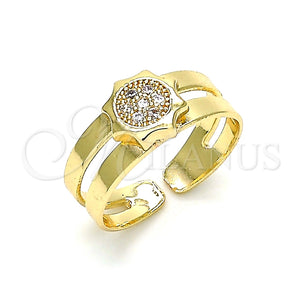 Anillo Infantil 01.233.0013 Oro Laminado, con Blanca Micro Pave, Pulido, Tono Dorado (One size fits all)