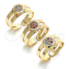 Anillo Infantil 01.233.0013 Oro Laminado, con Blanca Micro Pave, Pulido, Tono Dorado (One size fits all)