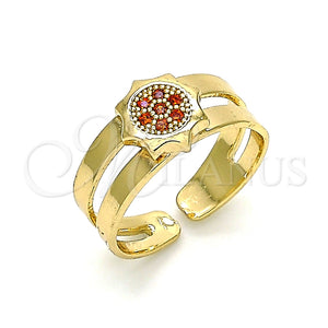 Anillo Infantil 01.233.0013.1 Oro Laminado, con Granate Micro Pave, Pulido, Tono Dorado (One size fits all)