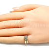 Anillo Infantil 01.233.0014 Oro Laminado, Diseño de Corazón, con Blanca Micro Pave, Pulido, Tono Dorado (One size fits all)