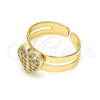 Anillo Infantil 01.233.0014 Oro Laminado, Diseño de Corazón, con Blanca Micro Pave, Pulido, Tono Dorado (One size fits all)